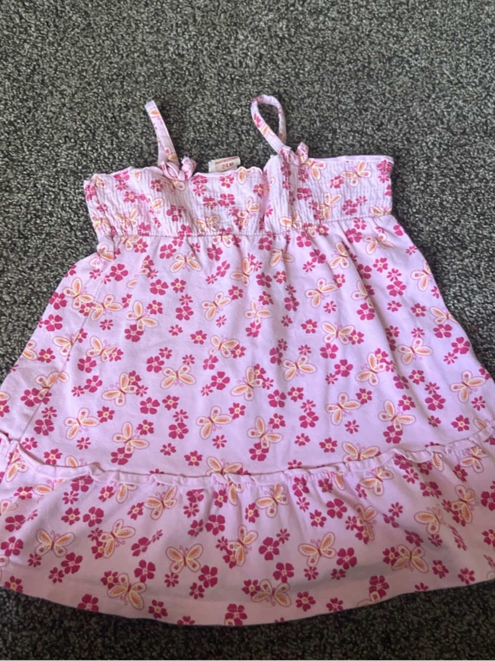 Faded Glory Pink Butterfly & Floral Sundress